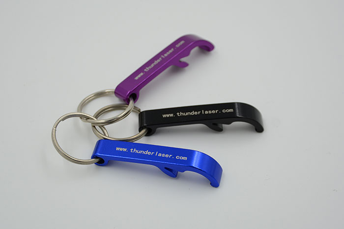 Three keychains Metal-Engraving laser engraver