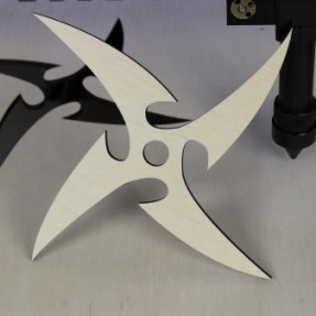 Laser wood cutting – cutting a Shuriken