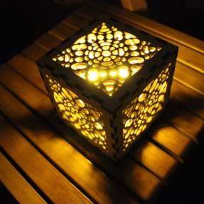 Laser wood cutting – Lampshade cutting (honeycomb)