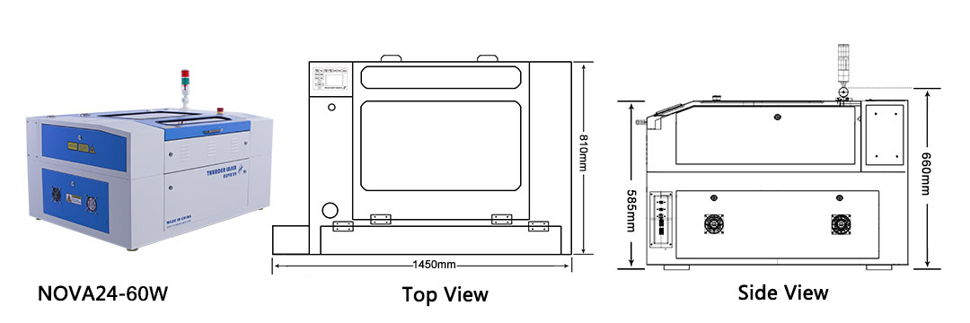 nova24-60w size laser cutter