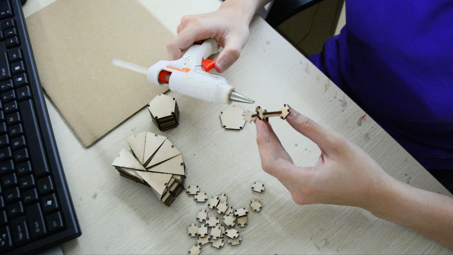 laser cutting wood star