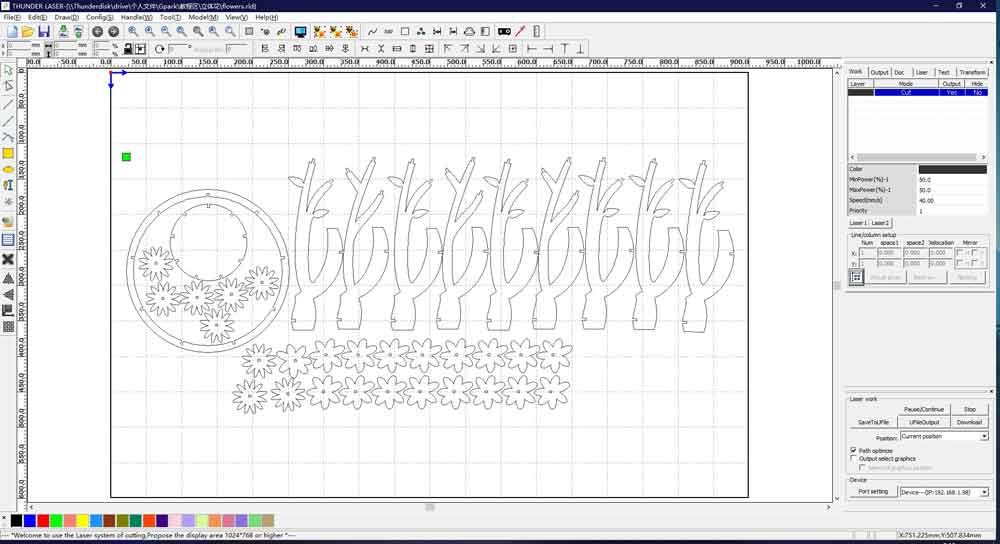 laser cutter setting