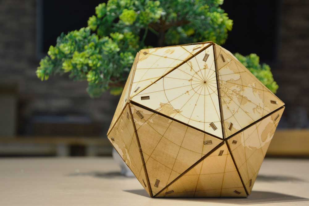 laser cutting wood globe